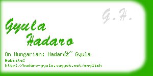 gyula hadaro business card